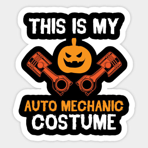 My Auto Mechanic Costume Spooky Halloween Gift Skull Sticker